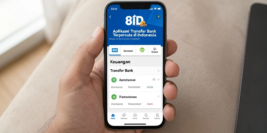 Screenshot antarmuka aplikasi 8ID yang menampilkan fitur Transfer Bank.
