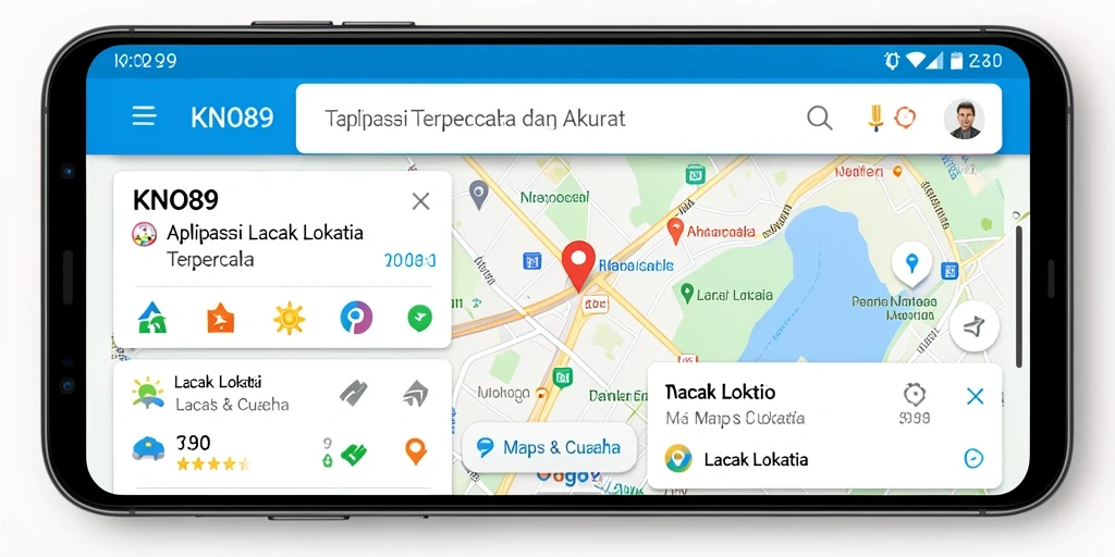 Screenshot utama KNO89 menampilkan antarmuka pengguna yang jelas untuk pelacakan lokasi.