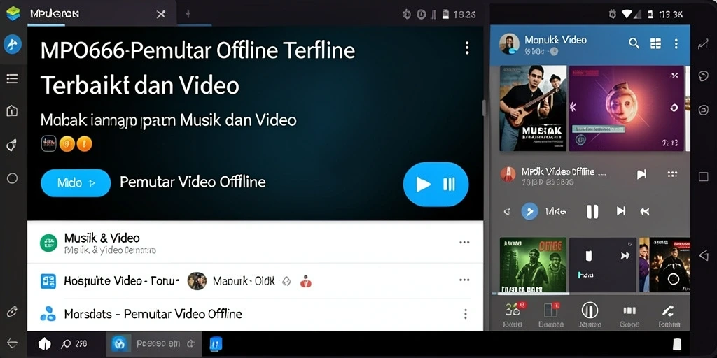 Antarmuka aplikasi Pemutar Video Offline MPO666 yang menarik dan mudah digunakan.