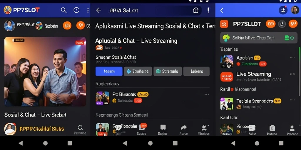 Antarmuka PP7SLOT yang menarik untuk siaran Live Streaming.