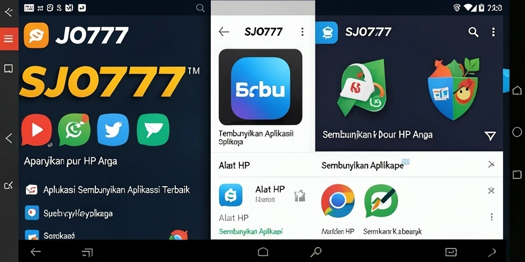 Antarmuka SJO777 yang sederhana dan fungsional untuk menyembunyikan aplikasi.